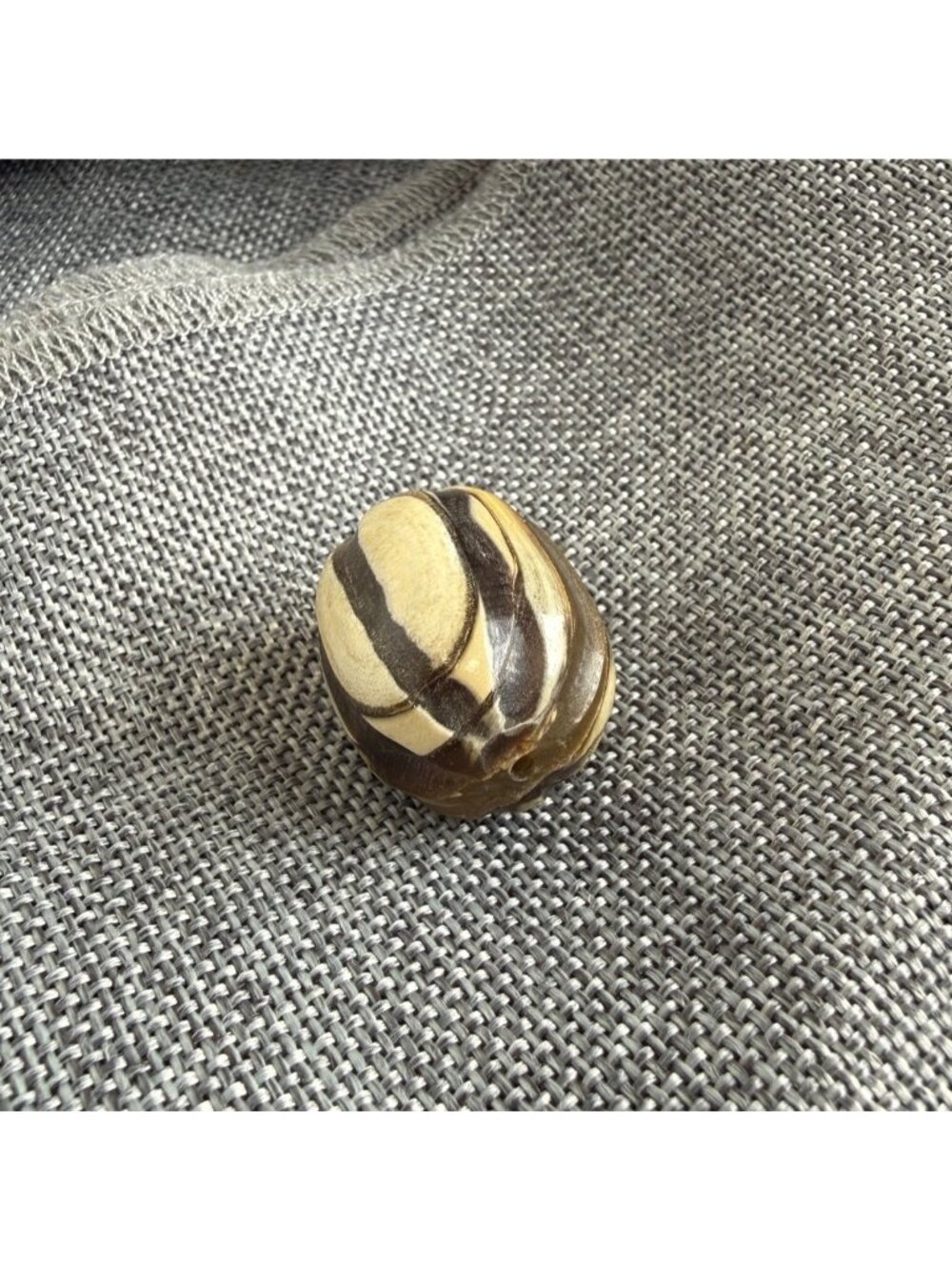 Natural Polished Zebra Jasper Stone With Unique Brown & Cream Stripes - 1.25 Inc